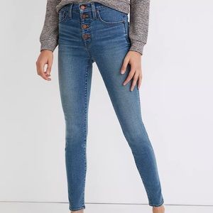 10" High-Rise Skinny Jeans in Dewitt Wash: Button-Front TENCEL™ Denim Edition